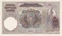 Serbia 100 Dinara -  Woman seated - Farmer - 1941 - AU+ - P.23