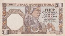 Serbia 500 Dinara - Woman - Worker - 1941 - P.27b