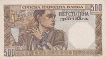 Serbie 500 Dinara - Femme - Maçon - 1941 - P.27b