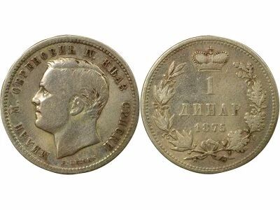 Serbie Milan I - Dinar Argent - 1875