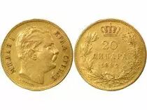 Serbie Milan IV - 20 Dinars Or, Type 1 - 1882 V Vienne