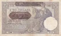 Serbien 100 Dinara  - Woman seated - Farmer - 1941 - Serial C.2486  - P.23