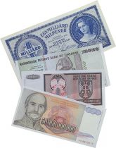 Set of 100 differents banknotes - 30 Countries
