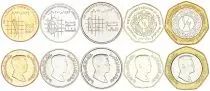 Set of 5 coins - Abdullah II - UNC