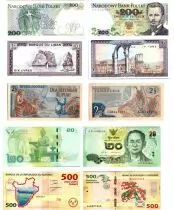 Set of 5 World Banknotes - Lot n&deg;3
