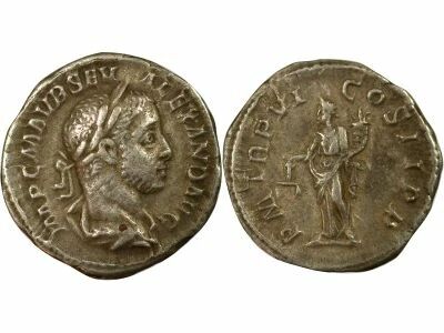 Severus Alexander - Denarius, Aequitas - 227 Rome