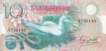 Seychellen 10 Rupees  - Booby bird, girl picking flowers - ND (1979) - Serial A - P.23