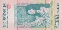 Seychellen 10 Rupees  - Booby bird, girl picking flowers - ND (1979) - Serial A - P.23