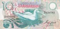 Seychellen 10 Rupees  - Booby bird, girl picking flowers - ND (1983) - Serial D - P.23