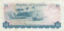 Seychellen 10 Rupees - Pdt Mancham - Beach - 1976