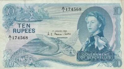 Seychelles 10 Rupees - Elizabeth II - Seychelles - 1968 - Series A/I