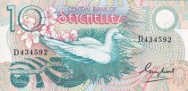 Seychelles 10 Rupees - Oiseau - Jeune fille cueillant des fleurs - ND (1983) - Série D - P.23