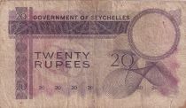 Seychelles 20 Rupees Elisabeth II - Oiseaux - Coquillages - 1968 - Série AI