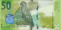 Seychelles 50 Rupees - Black Parrot - 2016 - Serial BE