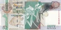 Seychelles 50 Rupees - Orchid&eacute;e et Poisson - Oiseau R&acirc;le de Cuvier - 2004 - S&eacute;rie AC