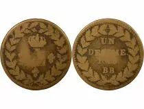 Siege of Strasbourg, Louis XVIII - Decime, Light Weight - 1815 BB