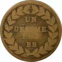 Siege of Strasbourg, Louis XVIII - Decime, Light Weight - 1815 BB