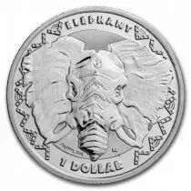 Sierra Leona Elephant (Big Five) - 1 SILVER ONCE 2023 - 1 Dollar