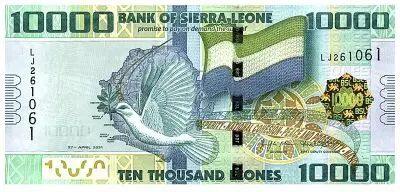 Banknote Sierra Leone 10000 Leones Dove Of Peace 2021 New