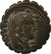 Silver Denarius Serratus, Gens Postumia - 81 BC