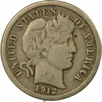 Silver Dime, Barber - 1912 Philadelphia