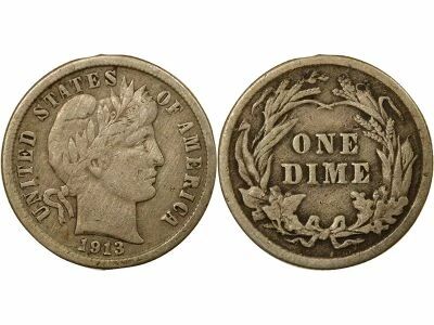 Silver Dime, Barber - 1913 Philadelphia