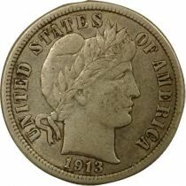 Silver Dime, Barber - 1913 Philadelphia