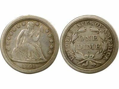 Silver Dime, Seated Liberty - 1841 O New Orleans