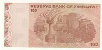 Simbabwe 100 Dollars Chiremba - Monument - 2009