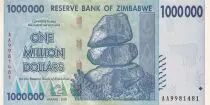 Simbabwe 1000000 Dollars - Chiremba - Buffalo - 2008 - Serial AA - P.77