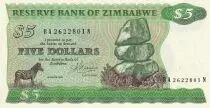Simbabwe 5 Dollars - Chiremba, Zebra - Village scene - 1983 - UNC - P.2c