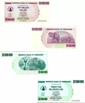 Simbabwe Set of 2 Banknotes from Zimbabwe - 2008