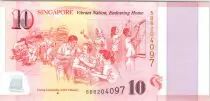 Singapore 10 Dollars, E.Y. bin Ishak - 50 years of Nation-Building - 2015