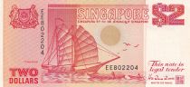 Singapour 2 Dollars - Tongkank - Procession de Chingay - ND (1990) - P.27
