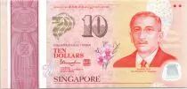 Singapur 10 Dollars, E.Y. bin Ishak - 50 a&ntilde;os de la independencia- 2015