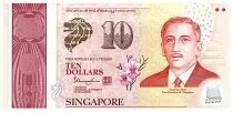 Singapur 10 Dollars, E.Y. bin Ishak - 50 years of Nation-Building - Caring Community - Polymer - 2015