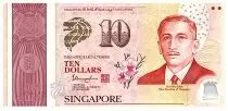 Singapur 10 Dollars, E.Y. bin Ishak - 50 years of Nation-Building - Opportunities - Polymer - 2015