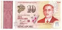 Singapur 10 Dollars, E.Y. bin Ishak - 50 years of Nation-Building - Safe and Secure - Polymer - 2015