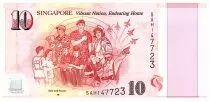 Singapur 10 Dollars, E.Y. bin Ishak - 50 years of Nation-Building - Safe and Secure - Polymer - 2015