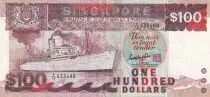 Singapur 100 Dollars - Ship - Planes - ND (1985) - P.23a