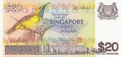 Singapur 20 Dollars Bird - Concorde - 1979