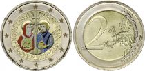 Slovakia 2 Euros - Coming of Cyril and Methodius - Colorised - 2013
