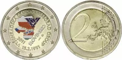 Slovaquie 2 Euros - Groupe de Visegrad - Coloris�e - 2011