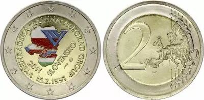 Slovaquie 2 Euros - Groupe de Visegrad - Coloris�e - 2011