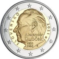 Slovaquie 2 Euros Commémo. BU Coincard SLOVAQUIE 2021 - 100 ans d\'Alexander Dub?ek