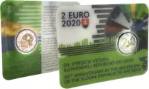 Slovaquie 2 Euros Comm&eacute;mo. BU SLOVAQUIE 2020 (coincard) - 20 ans de l\'adh&eacute;sion &agrave; l\'OCDE