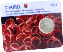 Slovaquie 2 Euros Commémo. BU SLOVAQUIE 2023 - 100 ans de la première transfusion sanguine en Slovaquie - coincard