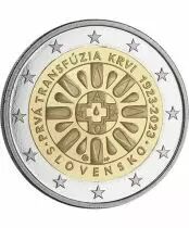 Slovaquie 2 Euros Comm&eacute;mo. BU SLOVAQUIE 2023 - 100 ans de la premi&egrave;re transfusion sanguine en Slovaquie - coincard