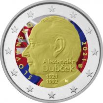 Slovaquie 2 Euros Commémo. COULEUR SLOVAQUIE 2021 - 100 ans d\'Alexander Dub?ek