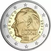 Slovaquie 2 Euros Comm&eacute;mo. SLOVAQUIE 2021 - 100 ans d\'Alexander Dub?ek